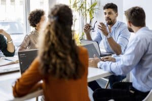 Diverse multiracial business colleagues at an office meeting